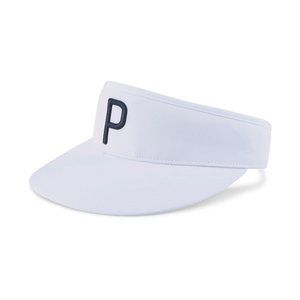 Puma Golf P Visor Cap - New 2022 White with Navy P